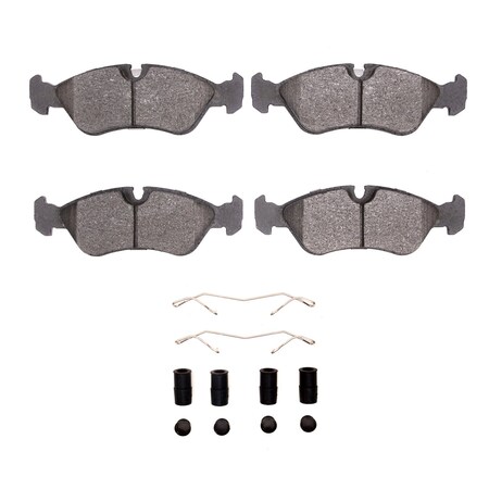 Dynamic Friction Co 3000 Semi-Metallic Brake Pads Hardware Kit, Low Dust, 100% Copper Free, 100% Asbestos-free, Front 1311-0796-01
